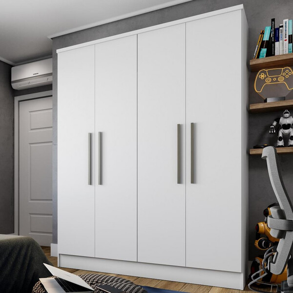 Guarda Roupa Solteiro 4 Portas 1 Gaveta Gold Fama Móveis