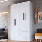 Guarda Roupa Solteiro 4 Portas 2 Gavetas 100 Mdf Palermo Dori