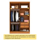 Guarda Roupa Solteiro 4 Portas 2 Gavetas 133cm Amsterdam   Ci