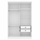 Guarda Roupa Solteiro 4 Portas 2 Gavetas 133cm Amsterdam   Ne