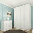 Guarda Roupa Solteiro 4 Portas 2 Gavetas 133cm Amsterdam   Ne