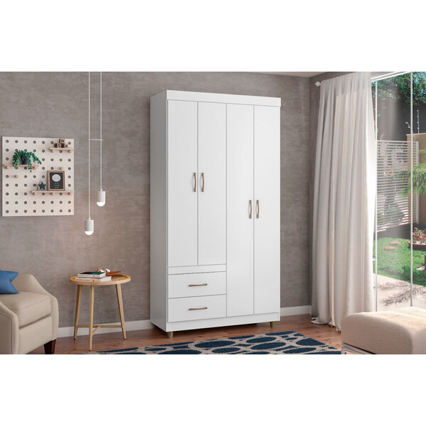 Guarda Roupa Solteiro 4 Portas 2 Gavetas 2242-96 Araplac