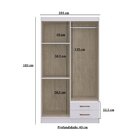 Guarda Roupa Solteiro 4 Portas 2 Gavetas 4 Prateleiras Classi