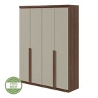 Guarda-roupa Solteiro 4 Portas 2 Gavetas Alonzo Imbuia Natura