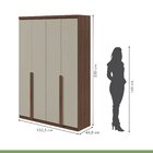 Guarda-roupa Solteiro 4 Portas 2 Gavetas Alonzo Imbuia Natura
