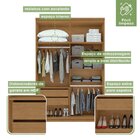 Guarda Roupa Solteiro 4 Portas 2 Gavetas Alonzo Móveis Lopas