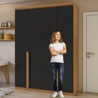 Guarda Roupa Solteiro 4 Portas 2 Gavetas Alonzo Móveis Lopas