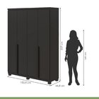 Guarda Roupa Solteiro 4 Portas 2 Gavetas Alonzo Móveis Lopas