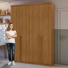 Guarda-roupa Solteiro 4 Portas 2 Gavetas Alonzo Rovere Natura