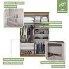 Guarda-roupa Solteiro 4 Portas 2 Gavetas Alonzo Rovere Natura