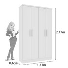 Guarda Roupa Solteiro 4 Portas 2 Gavetas - Amsterdam-neve - T