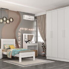 Guarda Roupa Solteiro 4 Portas 2 Gavetas - Amsterdam-neve - T