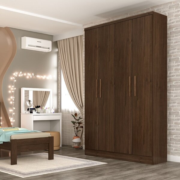 Guarda Roupa Solteiro 4 Portas 2 Gavetas Amsterdam Tcil Móvei