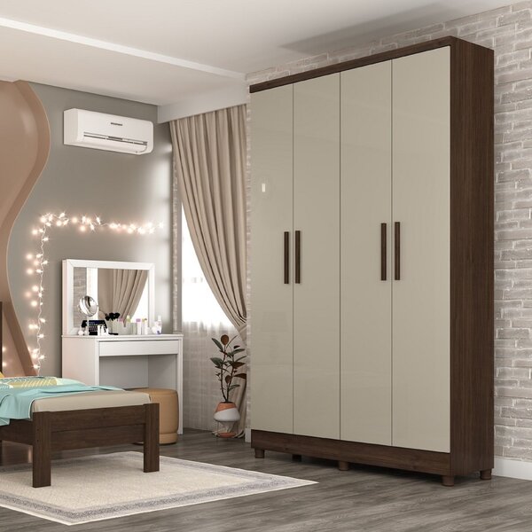Guarda Roupa Solteiro 4 Portas 2 Gavetas Amsterdam Tcil Móvei
