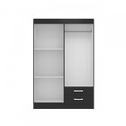 Guarda-roupa Solteiro 4 Portas 2 Gavetas Atalaia Black  Preto