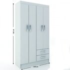 Guarda Roupa Solteiro 4 Portas 2 Gavetas Atalaia Evidência Mó