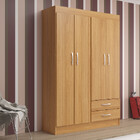 Guarda-roupa Solteiro 4 Portas 2 Gavetas Atalaia Evidência Mó