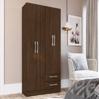 Guarda-roupa Solteiro 4 Portas 2 Gavetas Basic  Cacau Brilho