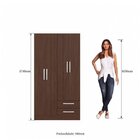 Guarda-roupa Solteiro 4 Portas 2 Gavetas Basic  Cacau Brilho
