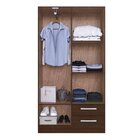 Guarda-roupa Solteiro 4 Portas 2 Gavetas Basic  Cacau Brilho