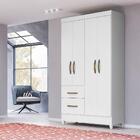 Guarda Roupa Solteiro 4 Portas 2 Gavetas Branco Flex Madri Mo