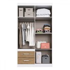 Guarda-roupa Solteiro 4 Portas 2 Gavetas Branco/wood - Decibal