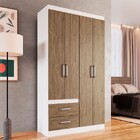 Guarda-roupa Solteiro 4 Portas 2 Gavetas Branco/wood - Decibal