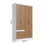 Guarda-roupa Solteiro 4 Portas 2 Gavetas Branco/wood - Decibal