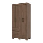 Guarda Roupa Solteiro 4 Portas 2 Gavetas Bs02 Briz Castanho H