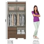 Guarda Roupa Solteiro 4 Portas 2 Gavetas Bs02 Briz Castanho H