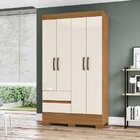 Guarda Roupa Solteiro 4 Portas 2 Gavetas Bs02 Briz Nature/off
