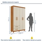 Guarda Roupa Solteiro 4 Portas 2 Gavetas Califórnia