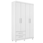 Guarda Roupa Solteiro 4 Portas 2 Gavetas Califórnia Branco