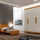 Guarda Roupa Solteiro 4 Portas 2 Gavetas - Canadá-cinamomo/of