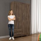 Guarda Roupa Solteiro 4 Portas 2 Gavetas Canadá Conquista Móv