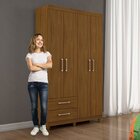 Guarda Roupa Solteiro 4 Portas 2 Gavetas Canadá Conquista Móv