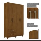 Guarda Roupa Solteiro 4 Portas 2 Gavetas Canadá Conquista Móv