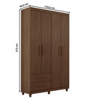 Guarda Roupa Solteiro 4 Portas 2 Gavetas Canadá Plus Conquist