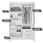 Guarda Roupa Solteiro 4 Portas 2 Gavetas Chile Branco