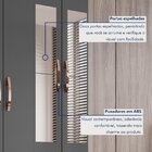 Guarda-roupa Solteiro 4 Portas 2 Gavetas Com Espelho Carvalho