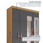 Guarda-roupa Solteiro 4 Portas 2 Gavetas Com Espelho Carvalho