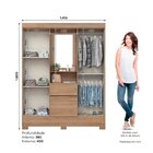 Guarda-roupa Solteiro 4 Portas 2 Gavetas Com Penteadeira Migu