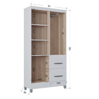 Guarda Roupa Solteiro 4 Portas 2 Gavetas Com Pés Capri Poquema