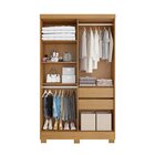 Guarda Roupa Solteiro 4 Portas 2 Gavetas Com Pes Rio  Nature/