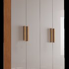 Guarda Roupa Solteiro 4 Portas 2 Gavetas Com Pes Rio  Nature/