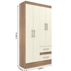 Guarda-roupa Solteiro 4 Portas 2 Gavetas Conde Castanho/offwh