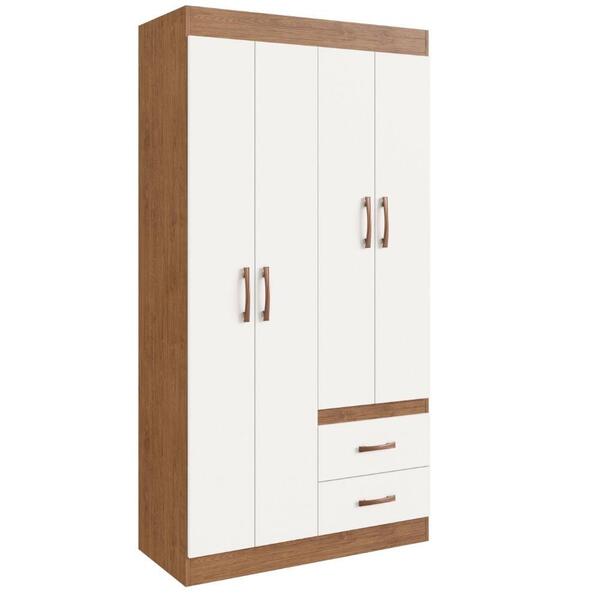 Guarda Roupa Solteiro 4 Portas 2 Gavetas Córdova Doripel Off