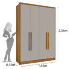 Guarda Roupa Solteiro 4 Portas 2 Gavetas - Dinamarca-cinamomo