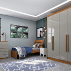 Guarda Roupa Solteiro 4 Portas 2 Gavetas - Dinamarca-cinamomo