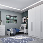 Guarda Roupa Solteiro 4 Portas 2 Gavetas - Dinamarca-neve - T